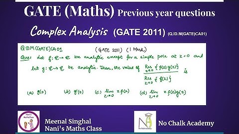 Complex Analysis, GATE 2011 Question (Q.ID.M(GATE)CA01)