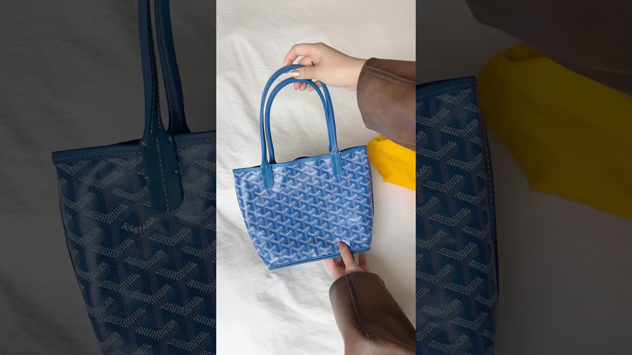 unboxing a goyard anjou mini bag 💙 love that its reversible and