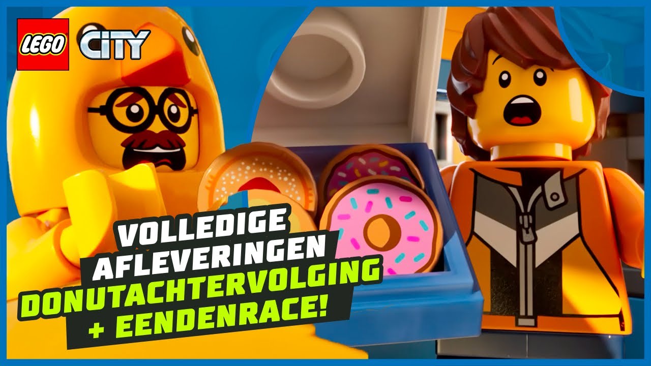 De donutachtervolging 🍩 & de eendenrace 🦆 | Volledige afleveringen | LEGO City: Waar alles kan
