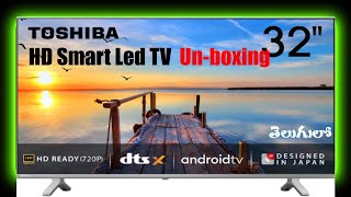 Toshiba 80 cm (32 inches) V Series HD Ready Smart Android LED TV Un-boxing in Telugu