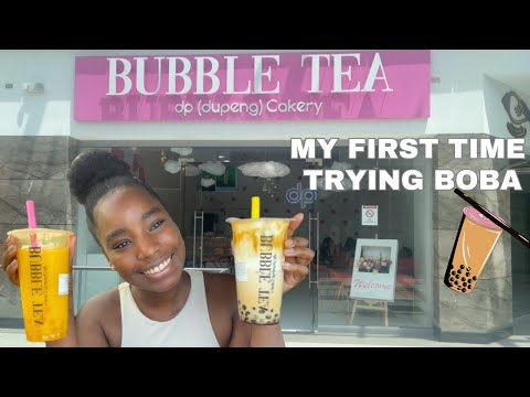 Trying Boba (Bubble Tea) for the first time!🧋| DP Cakery Review