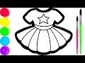 Glitter Women's Dress coloring and drawing for Kids, Toddlers Кис Кис