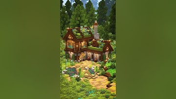 Mossy Forest House! 🌳 Minecraft Build Idea