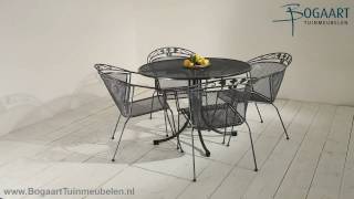 Metalen tuinset MWH tafel 90cm met Elegance stoel -