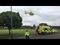 Radarvision stock footage  air ambulance takes off from hodgesons green