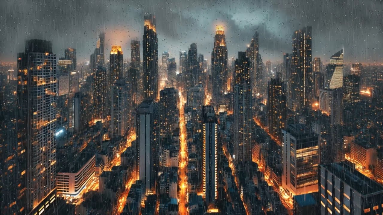 🌧️ Rainy Night City LIVE | Relax, Sleep, Study | Ambient Rain Sounds