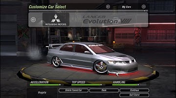 NFS Underground 2 | Mitsubishi Lancer Evo 8 Tuning | NFSU2