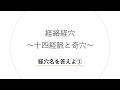 「十四経脈と奇穴」　経穴名を答えよ①