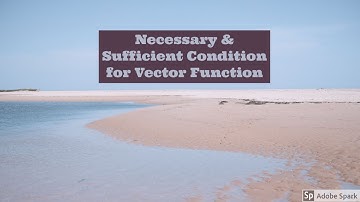 Necessary & Sufficient Condition for Vector Function