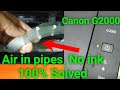 Canon G2000 Air in pipes no ink Solve 100%