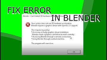 #Tutorial - Fix errors on the blender application (can