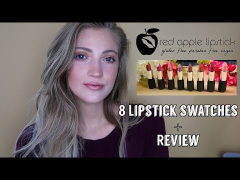 Red Apple Lipsticks / Swatches + Review (Natural & Organic Lipstick)