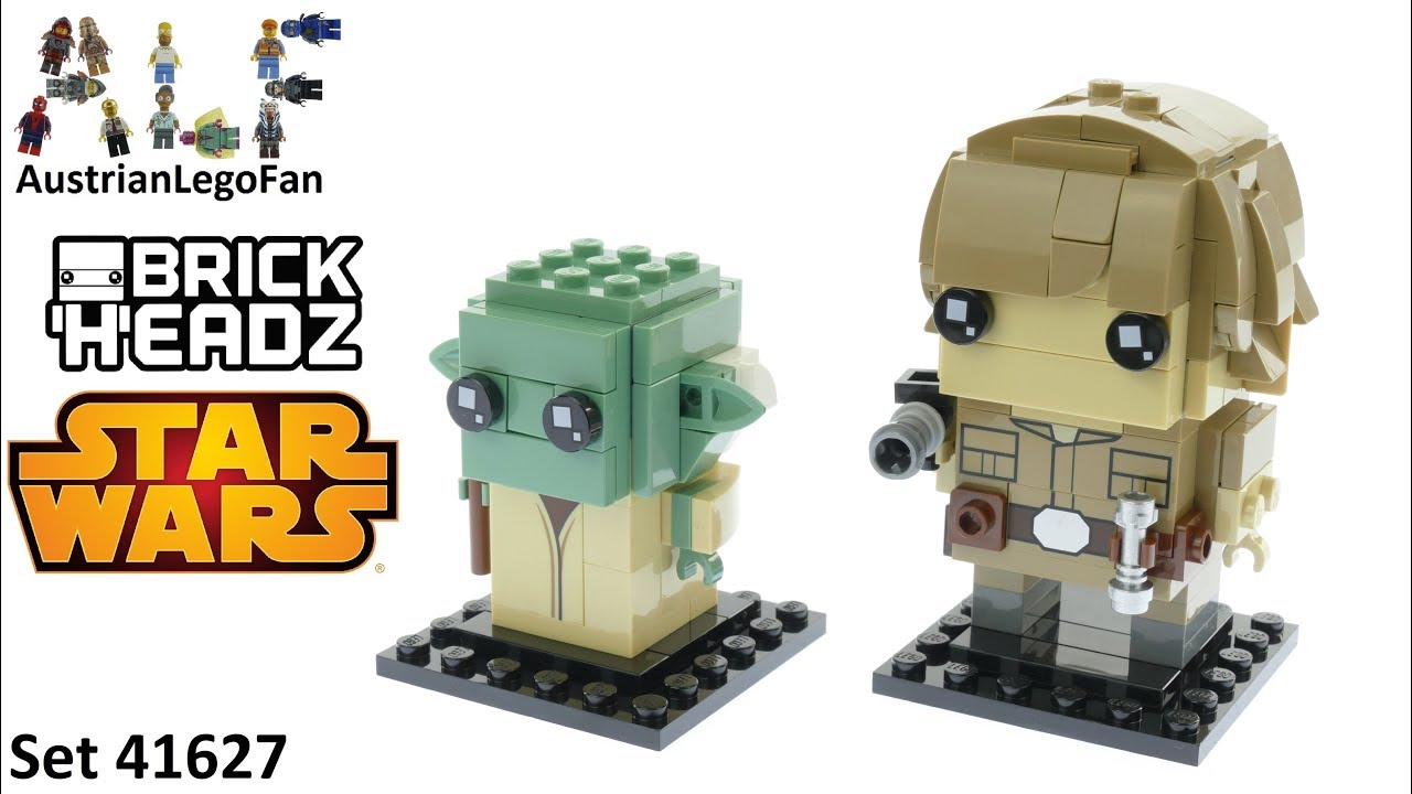 Lego Star Wars Brickheadz 41627 Yoda & Luke Skywalker - Lego Speed Build  Review - YouTube