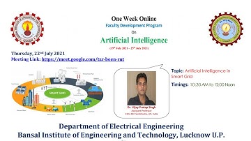 FDP | Artificial Intelligence Smart grid | Machine Learning in Smart Grid | Smart Grid Technology