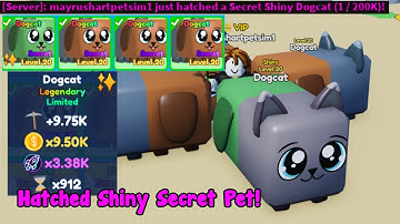 Hatching New Shiny Secret Pet Dogcat In Mining Simulator 2!