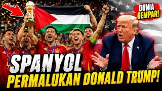 Palestinian flag waves in front of Donald Trump #worldcup