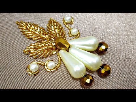 Hand Embroidery : Zardozi Work With Katdana Bead Pearls And Crystals