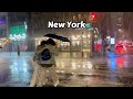 Walking in the rain at night  umbrella and city sounds for sleep  relaxation