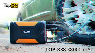 TopON TOP-X38 и автомобильный компрессор насос Качок К50 (144W)