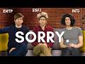 16 personalities as youtubers apologizing