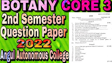 Botany Core 3 question paper Angul autonomous college 2022 #exam #botanypreviousquestions