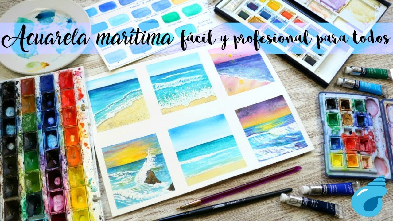 COMO PINTAR OLAS, PLAYAS Y MARES CON ACUARELAS PASO A PASO