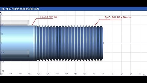 SIEMENS - SINUMERIK-SINUTRAIN Programming of External Thread Turning - Cycle 99 - N- 3/4" - 16 UNF