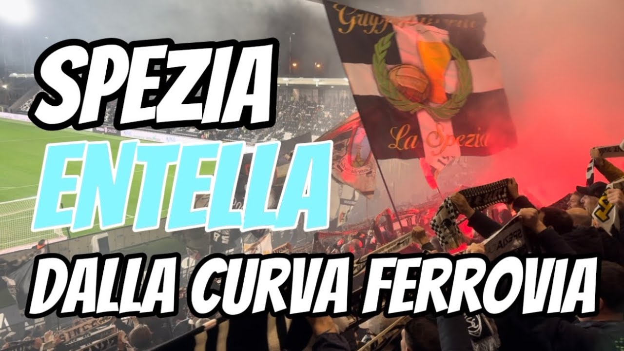 Spezia Entella dalla Curva Ferrovia. Serie bkt stadio Alberto Picco 