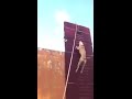 INCREDIBLE pitbull climbs 30 foot wall