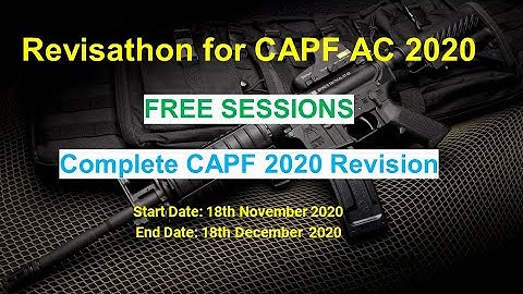 REVISATHON-Last 30 Days Complete CAPF 2020 Revision | Target CAPF AC 2020 with Ex-AC Prashant Jagtap