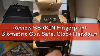 Review Bbrkin Fingerprint Biometric Gun Safe, Clock Handgun Safe With 3-In-1 Watch Phone Wireless
