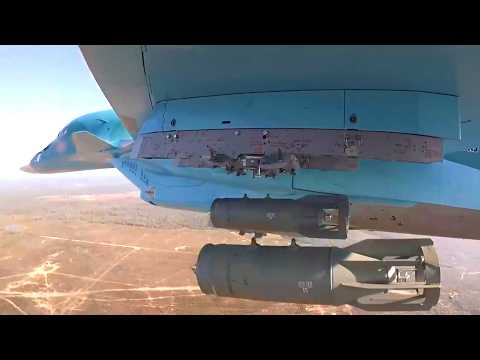 Су 34 России сбрасывает бомбу ОФАБ 250 270 обзор 