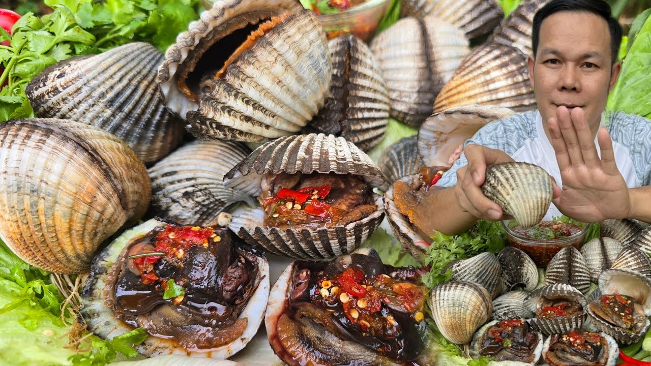 หอยแครงจักรพรรดิ 3ตัวโลกับน้ำจิ้มรสเด็ด