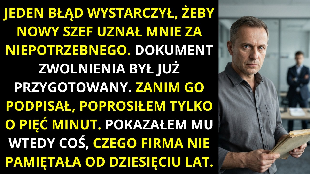 Przez dwadzieścia trzy lata nikt nie kwestionował mojej pracy. Wystarczył jeden błąd, jeden zmęczony wieczór, jedna partia zatwierdzona zbyt szybko, żeby nowy dyrektor położył przede mną dokument...
