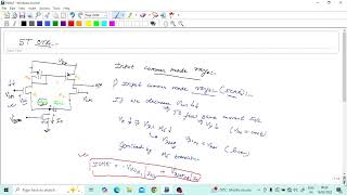 Input and output common mode range for 5T OTA.