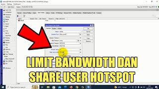 HOW TO LIMIT BANDWIDTH AND SHARE USER HOTSPOT