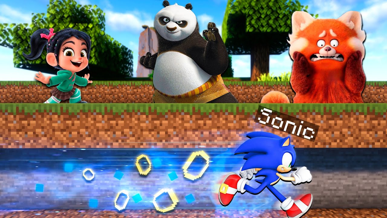 Minecraft Manhunt: SONIC vs 3 HUNTERS ⚔️💨