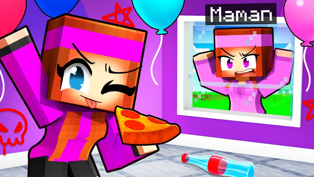 Seule à la maison SANS parents sur Minecraft !