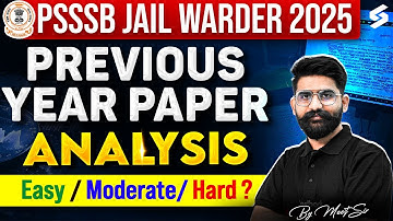 PSSSB Jail Warder Exam 2025 | Jail Warder Previous Year Paper Analysis | Paper Analysis By Meet Sir