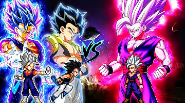 Gogeta TP V3 OP (all form) (New) & Vegito OP (all form) VS Gohan Beast V2 OP in Jump Force Mugen