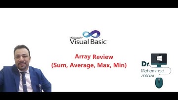 Learn Visual Basic #23- For Array Review: (Sum, Average, Max, Min).