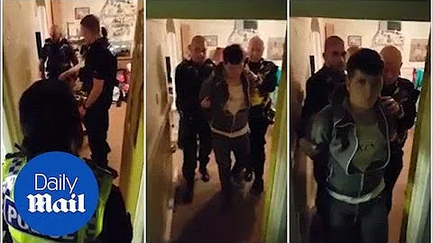 Helena Reid's son handcuffed and taken by 12 polic...