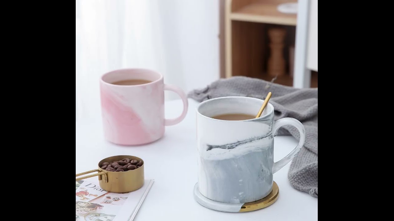 FENN New Trend Glossy Marble Surface Ceramic Mug
