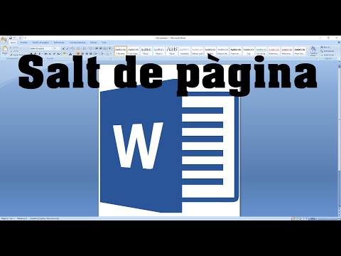 Vídeo: Com Fer Un Salt De Pàgina A Word