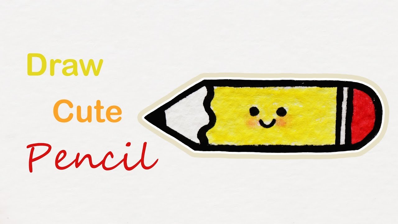 How to draw a cute Pencil ️ | Step by step art for kids - YouTube