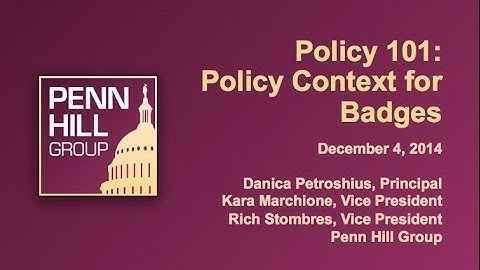 Open Badges Webinar: Policy 101