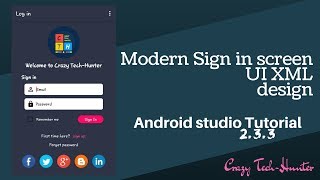 Modern sign_in screen UI XML design in Android studio 2.3.3 , part-01