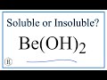 Beryllium Hydroxide Solubility Concepts
