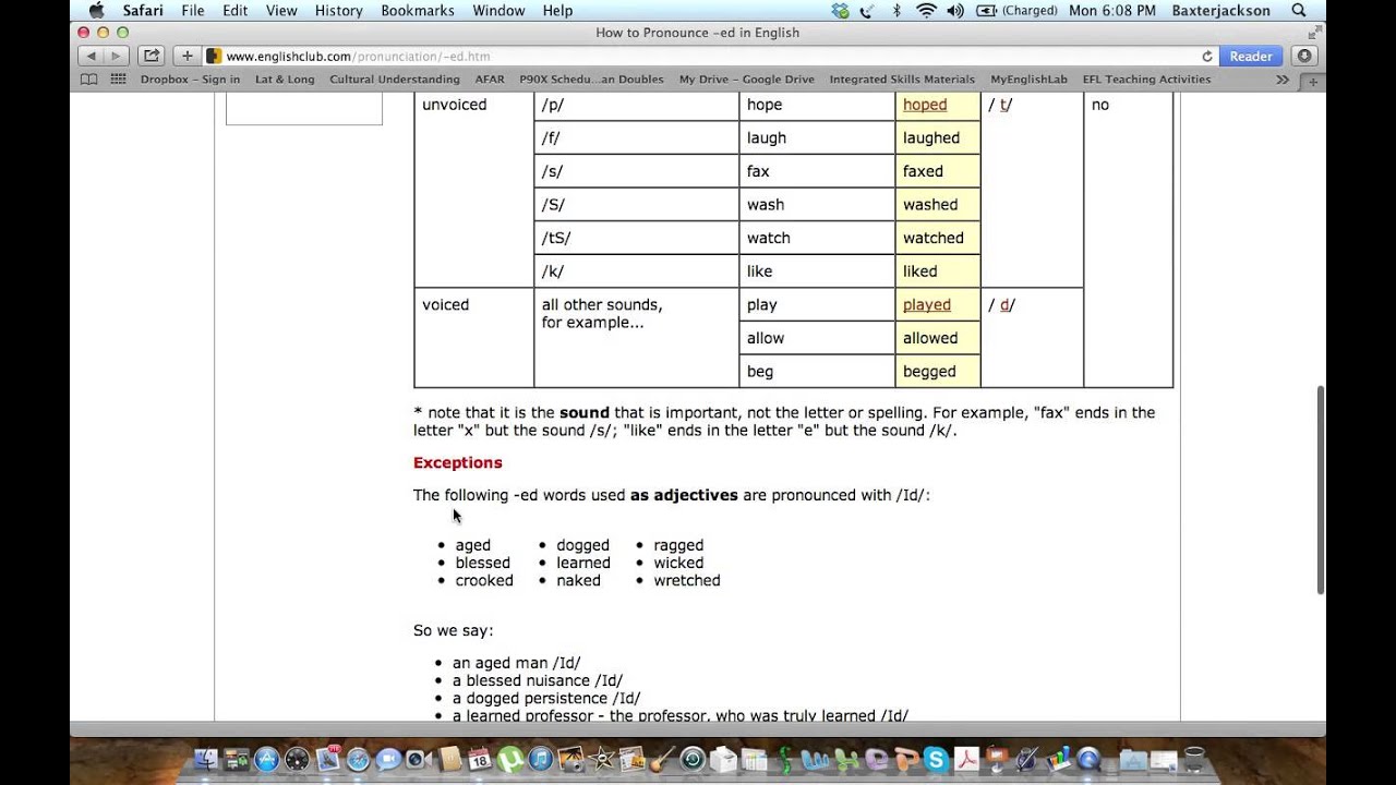 How To Pronounce The Past Tense Verb Ending ed YouTube