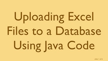 Uploading Excel Files to a Database Using Java Code